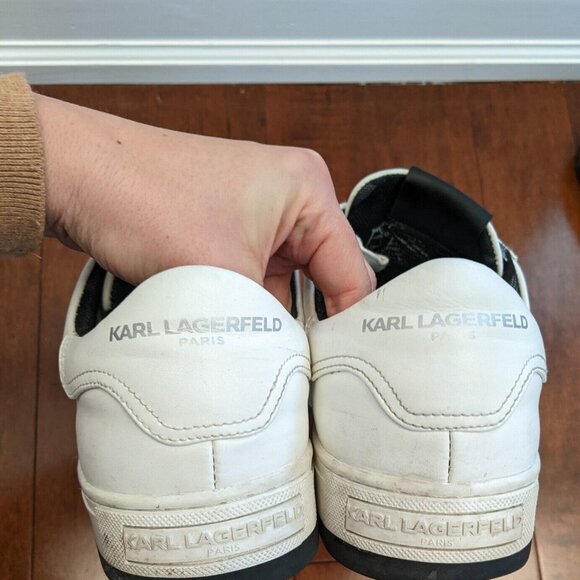 Karl Lagerfeld Paris men's white leather sneakers in size 10.5 - Picture 6 of 10